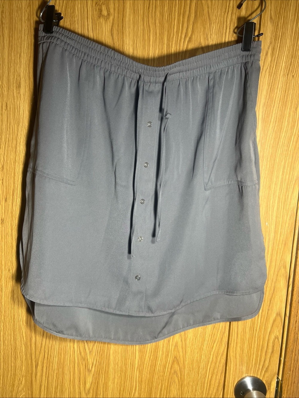 Apt. 9 Dusty Gray High-Low Button Front Skirt